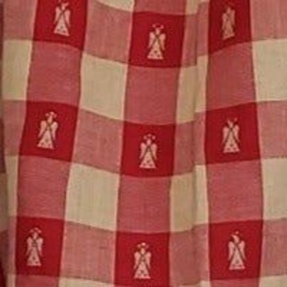 Christmas Angels Kitchen Apron, Red and Tan, with Wrap Tie and Pocket - Picture 5 of 9